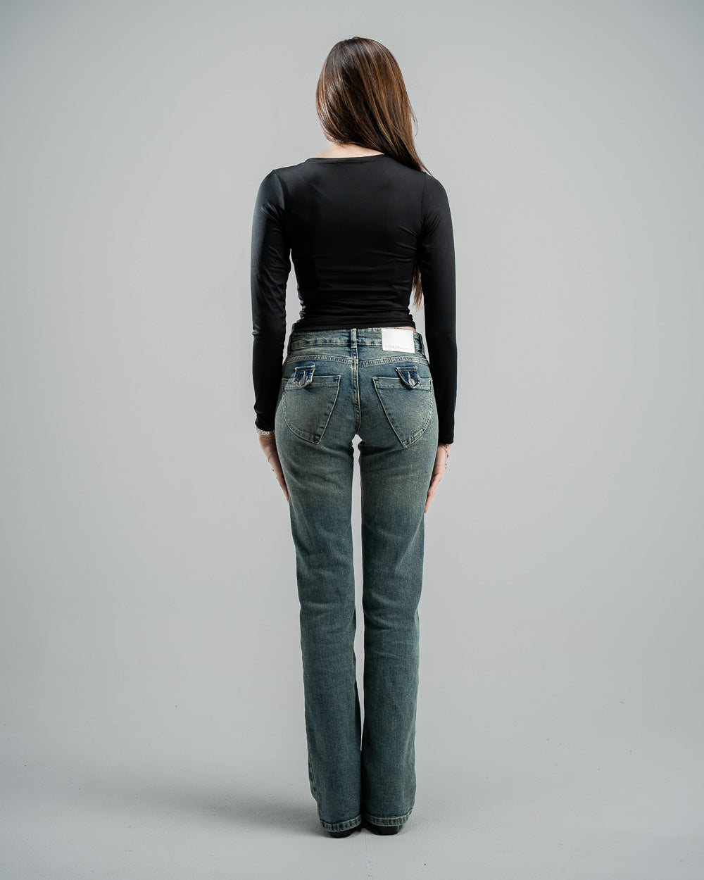 Black V-Neck Basic Top