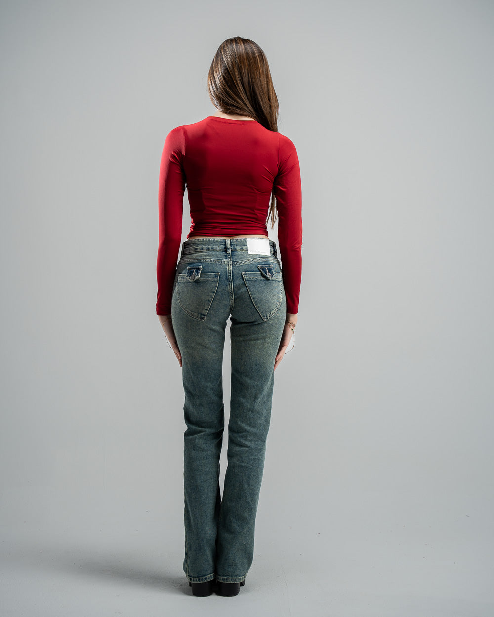 Burgundy V-Neck Basic Top