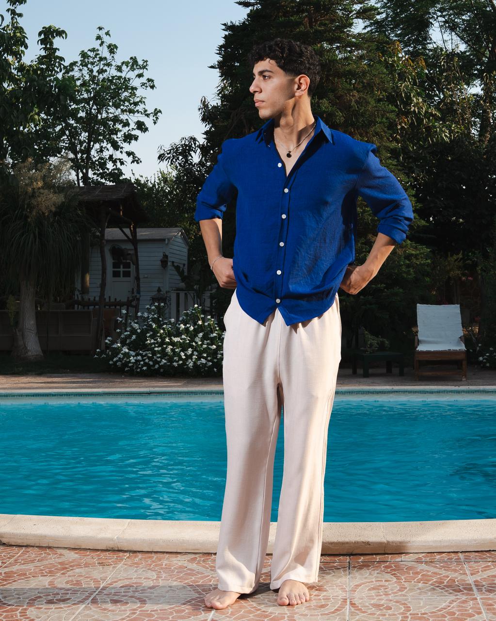 Beige Linen Pant