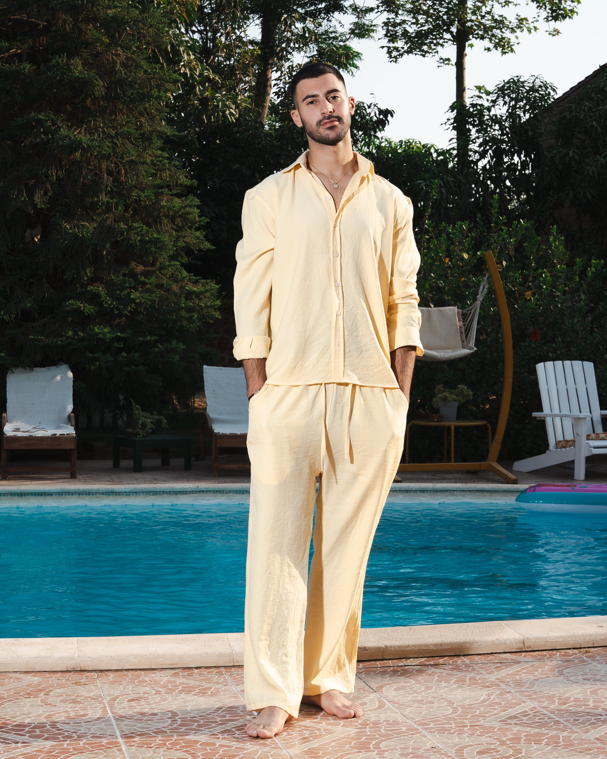 Vanilla Yellow Linen Pant