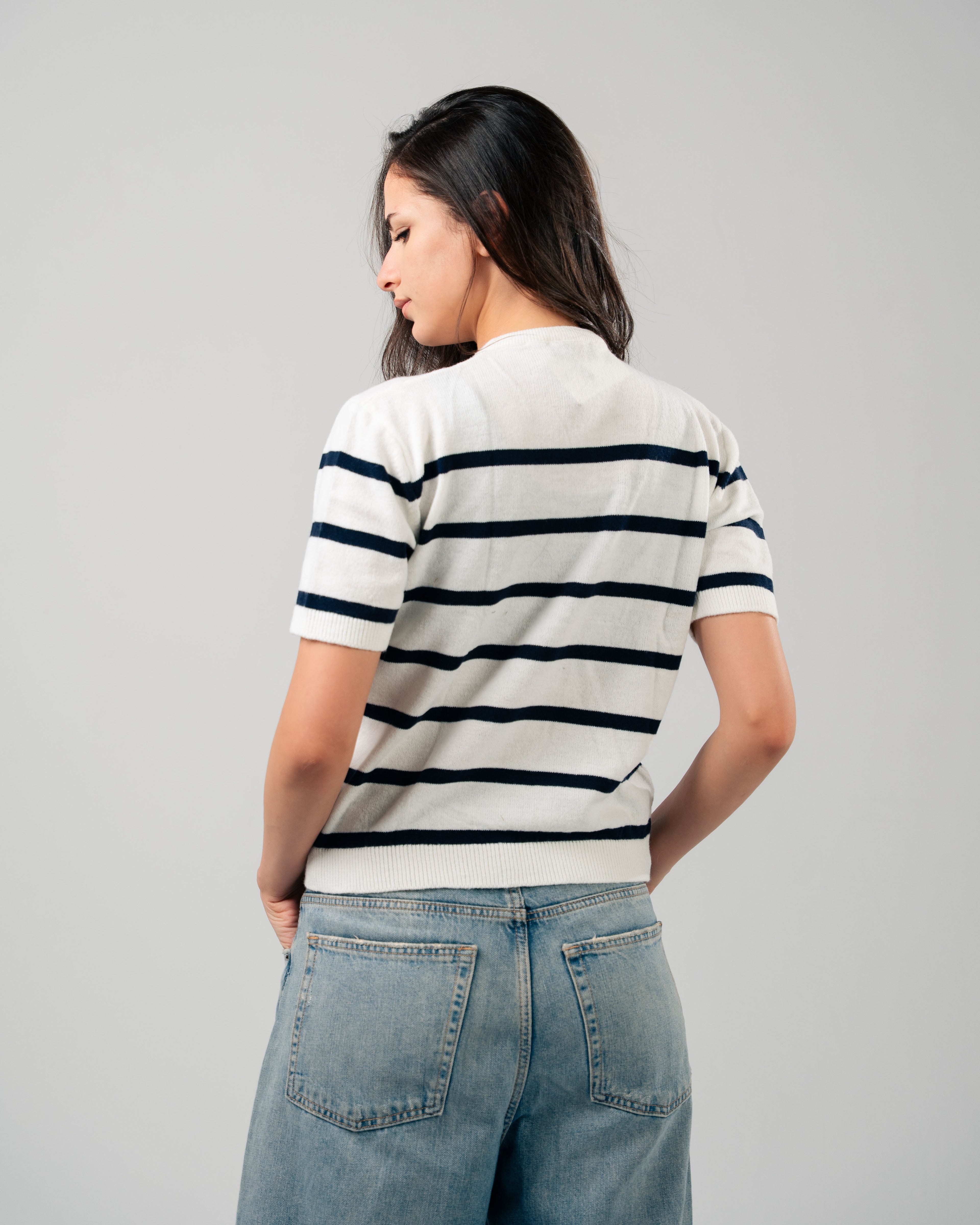 STRIPED KNITTED TEE