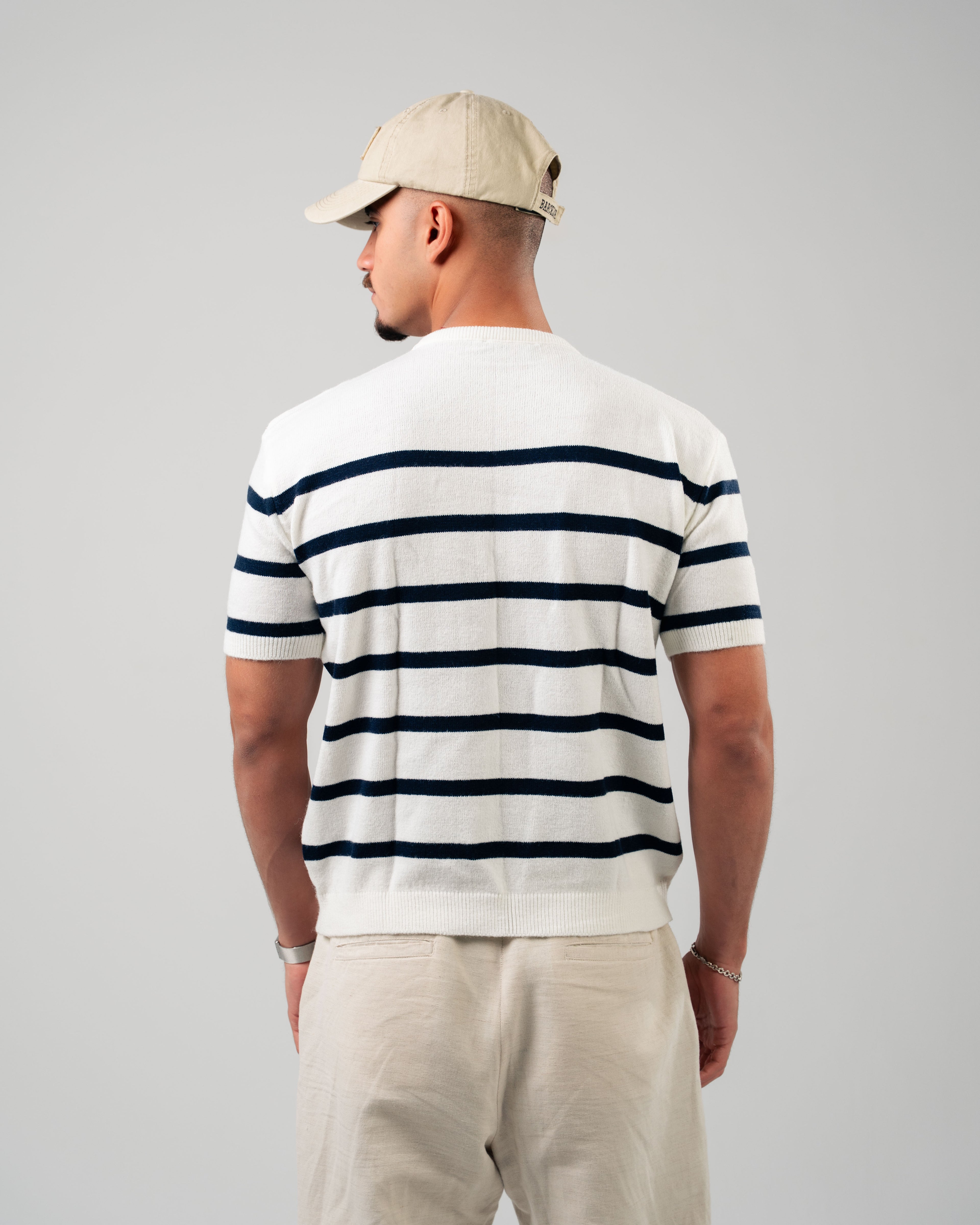 STRIPPED KNITTED TEE