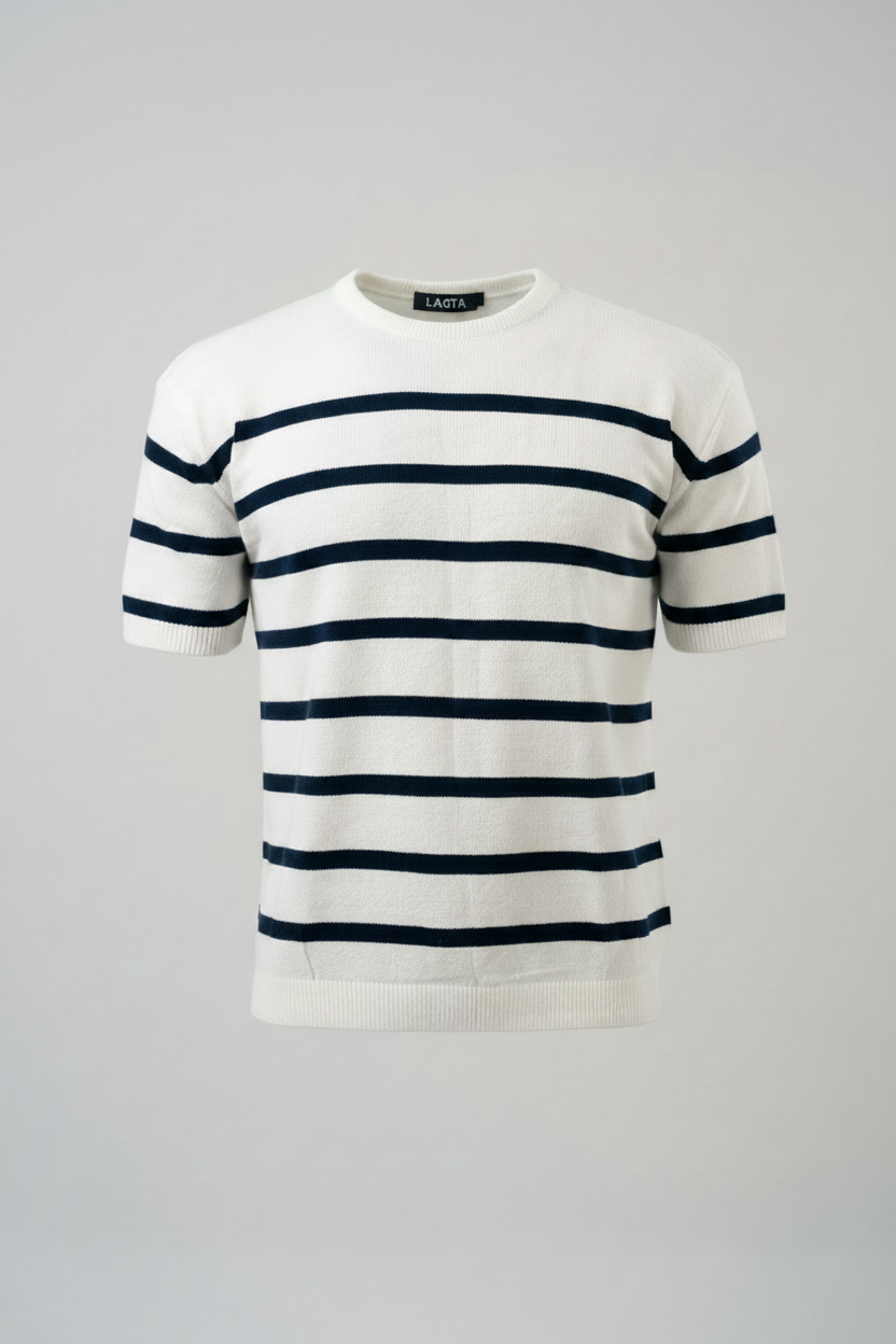 STRIPPED KNITTED TEE